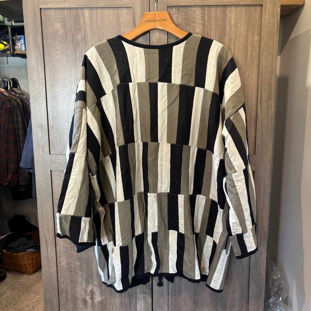 Tonle Large jacket Patchwork Black Tan Lagenlook … - image 4